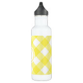Sunny Yellow Gingham Monogram Edelstahlflasche (Rechts)