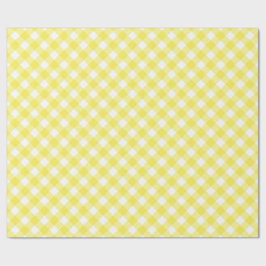 Sunny Yellow Gingham Pattern Geschenkpapier (Flach)