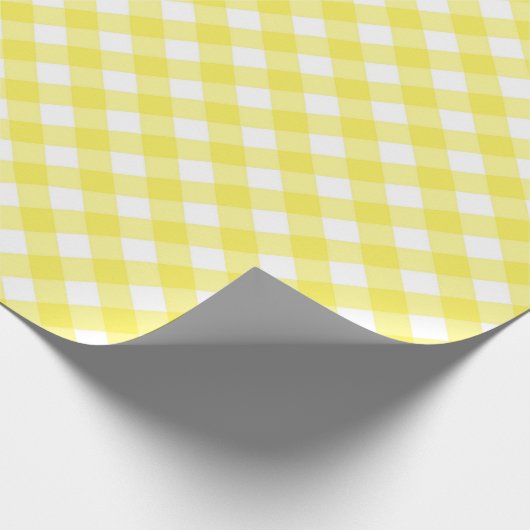 Sunny Yellow Gingham Pattern Geschenkpapier (Ecke)