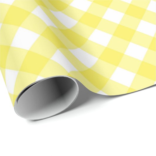 Sunny Yellow Gingham Pattern Geschenkpapier (Rolleneckpunkt)