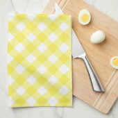 Sunny Yellow Gingham Pattern Geschirrtuch (Viertel Falte)