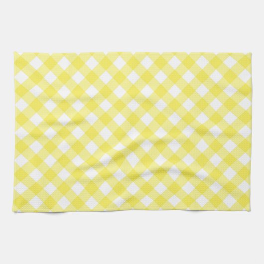 Sunny Yellow Gingham Pattern Geschirrtuch (Horizontal)