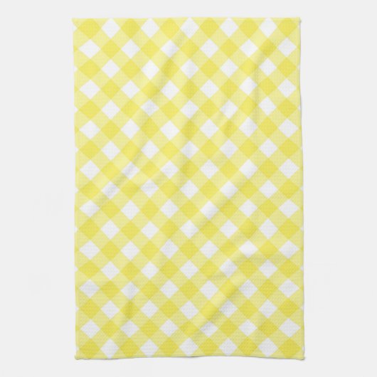 Sunny Yellow Gingham Pattern Geschirrtuch (Vertikal)
