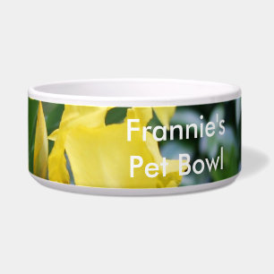 Sunny Yellow Irises Floral PERSONALIZE Pet Napf