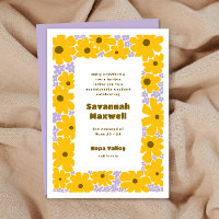 Sunny Yellow Lilac Groovy Blooms Boho Bachelorette