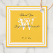 Sunny Yellow Modern Wedding Danke Monogram Geschenkanhänger (Rückseite)
