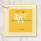 Sunny Yellow Modern Wedding Danke Monogram Geschenkanhänger (Vorderseite)