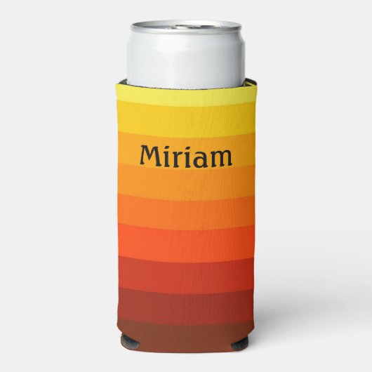 Sunny Yellow Ombre Fügen Sie Ihren Namen groß Selters Dosenkühler (Seltzer Vorderseite)