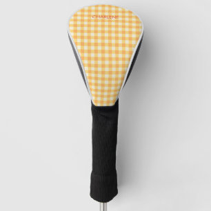 Sunny Yellow Orange Ish Gingham Kariert Golf Headcover