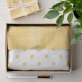 Sunny Yellow Orange Whitewash Linen Punkts Wrap Seidenpapier (Geschenk)