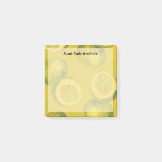 Sunny Yellow Painterly Lemon Mom Reminder Post-it Klebezettel (Vorderseite)