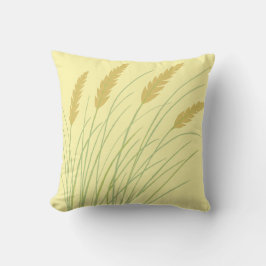 sunny yellow pillow with beach grass kissen