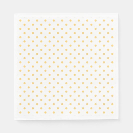 Sunny Yellow Polka Dot White Party Serviette (Vorderseite)