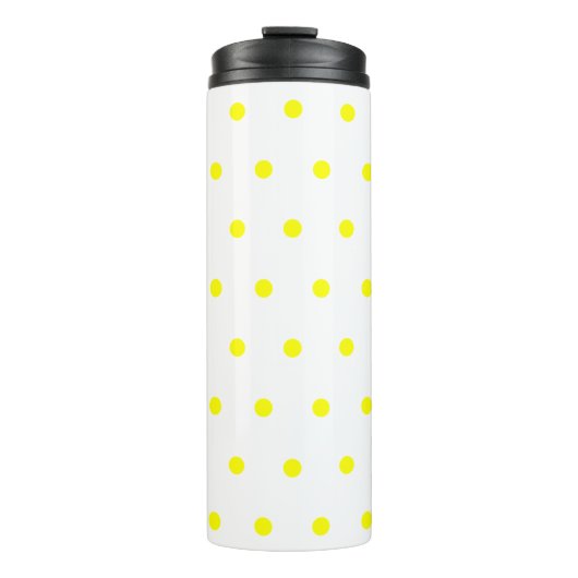 Sunny Yellow Polka Dots Thermosbecher (Vorderseite)