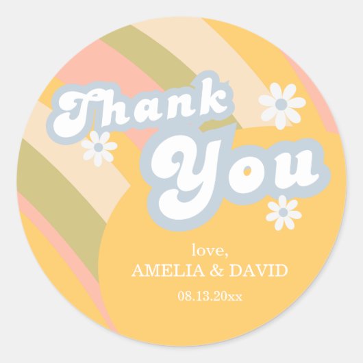 Sunny Yellow Retro Sticker Chic (Vorderseite)