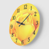 Sunny Yellow Rose Große Wanduhr (Winkel)