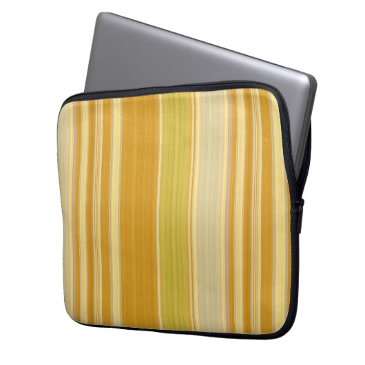 Sunny Yellow Stripes Laptopschutzhülle (Vorderseite Links)