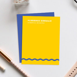 Sunny Yellow und Blue Violet Wavy Frame Personal Dankeskarte