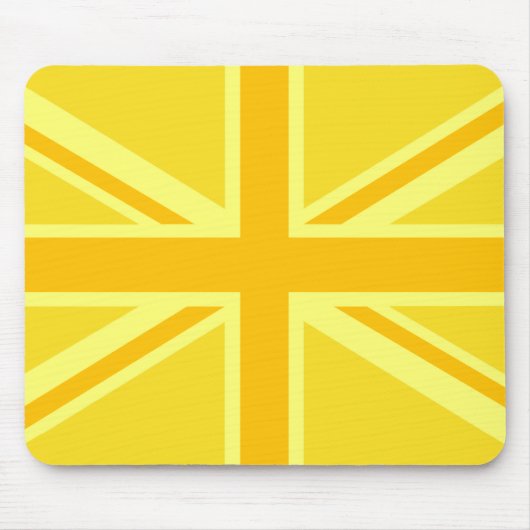 Sunny Yellow Union Jack British Flag Dekoration Mousepad (Vorne)