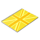 Sunny Yellow Union Jack British Flag Dekoration Notizblock (Linke Seite)