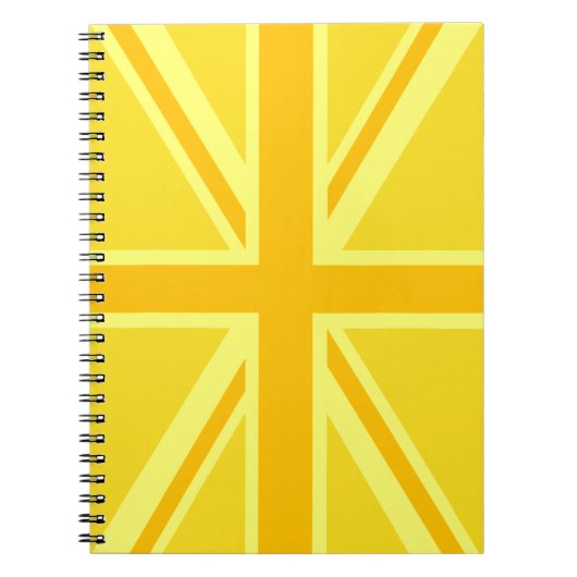 Sunny Yellow Union Jack British Flag Dekoration Notizblock (Vorderseite)