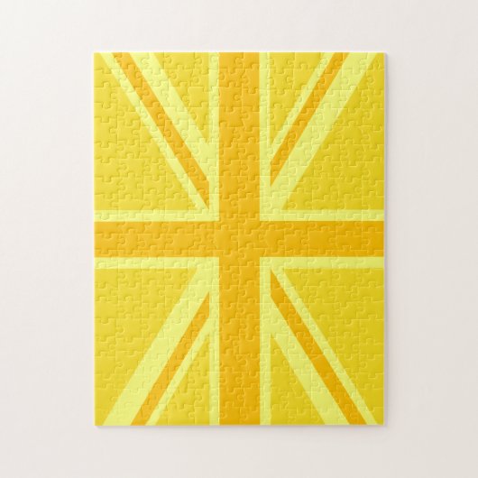 Sunny Yellow Union Jack British Flag Dekoration Puzzle (Vertikal)