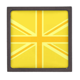 Sunny Yellow Union Jack British Flag Dekoration Schachtel
