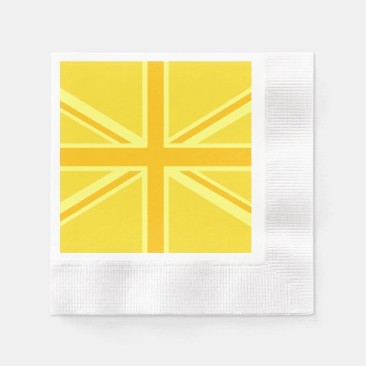 Sunny Yellow Union Jack British Flag Dekoration Serviette (Vorderseite)