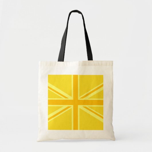 Sunny Yellow Union Jack British Flag Dekoration Tragetasche (Vorne)