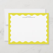 Sunny Yellow Wavy Frame Note Card Einladung (Vorderseite)