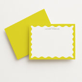 Sunny Yellow Wavy Frame Note Card Einladung