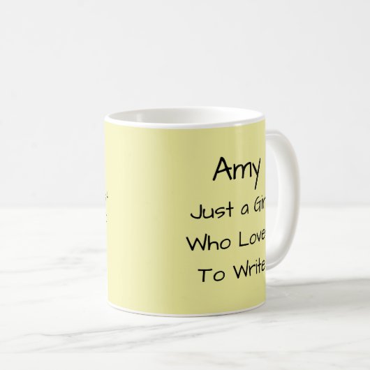 Sunny Yellow Writer's Pun Autor Geschenk Kaffeetasse (VorderseiteRechts)