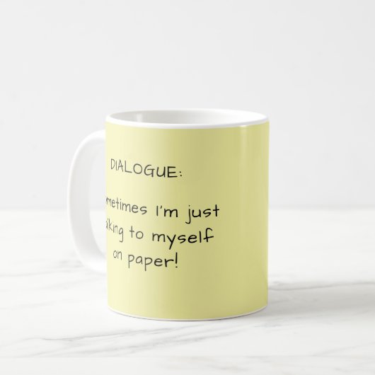 Sunny Yellow Writer's Pun Autor Geschenk Kaffeetasse (Vorderseite Links)