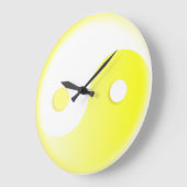 Sunny Yellow Yin & Yang Große Wanduhr (Winkel)