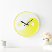 Sunny Yellow Yin & Yang Große Wanduhr (Zuhause)