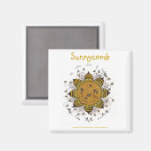 Sunnycomb - 2" Square Magnet (weiß) (Vorderseite/Rückseite)