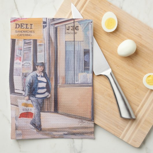 Sunnyside of Second Avenue Geschirrtuch (Viertel Falte)