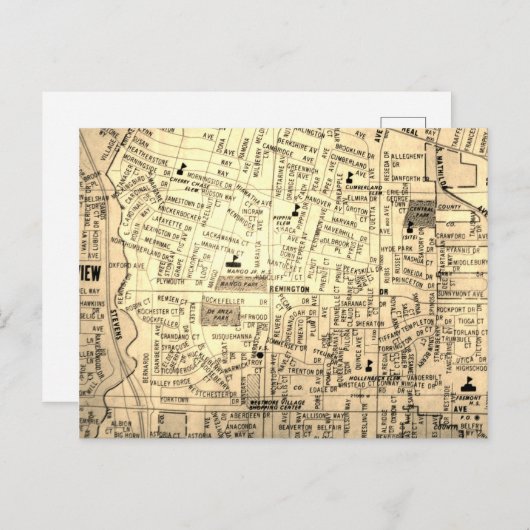 Sunnyvale, CA Vintage Karte (Vorne/Hinten)