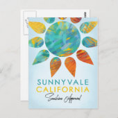 Sunnyvale California Sunshine Travel Postkarte (Vorne/Hinten)
