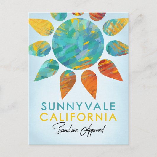 Sunnyvale California Sunshine Travel Postkarte (Vorderseite)