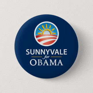 Sunnyvale für Obama-Knopf - Blau Button