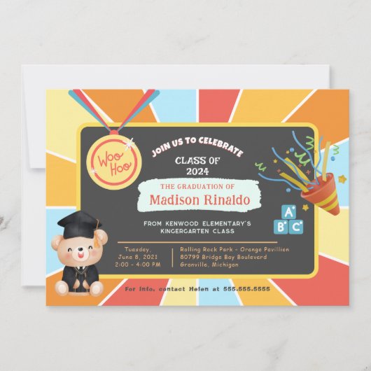 Sunray Kids Elementary Abschluss Celebration Einladung (Vorderseite)