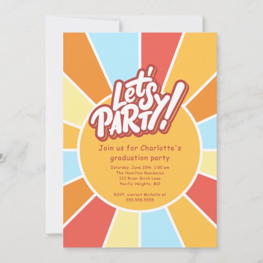 Sunray Kids Elementary Graduation Party Einladung (Rückseite)