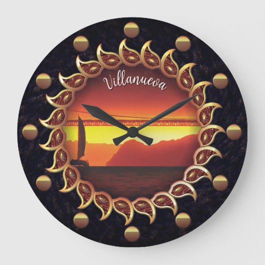 Sunrays Sunset 1124 Große Wanduhr (Vorderseite)