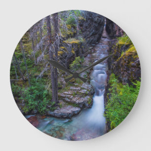Sunrift Schlucht im Glacier Nationalpark, Montana Große Wanduhr