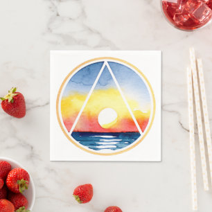 Sunrise AA Symbol 12 Schritt Wiederherstellungs- Serviette