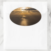 Sunrise above the Atlantic ocean Ovaler Aufkleber (Tasche)