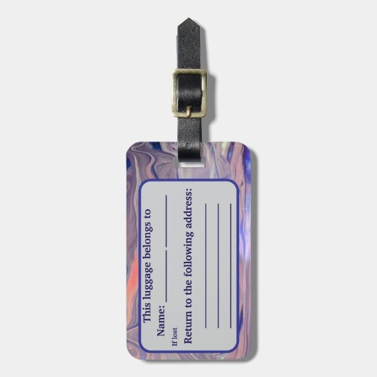 Sunrise Acrylic Pour Inspired Gepäckanhänger (Vorderseite vertikal)