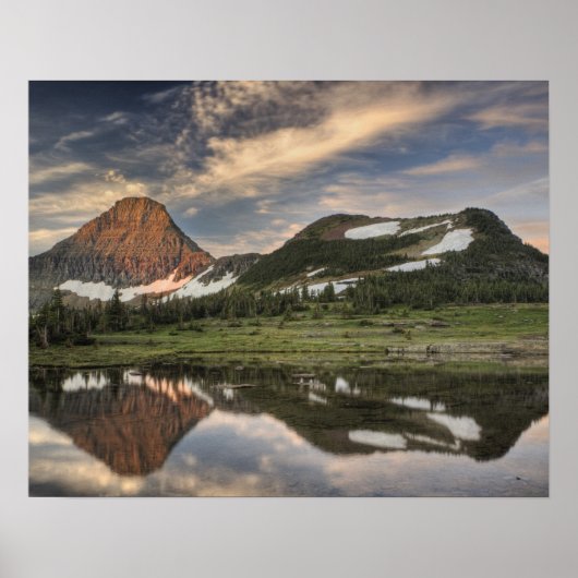 Sunrise and reflection, Glacier National Park, Poster (Vorne)