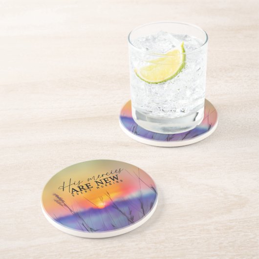 Sunrise Art Seine Gnaden sind jeden Morgen neu Getränkeuntersetzer (Seite)